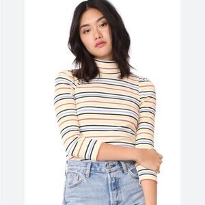 Free People Striped Mockneck